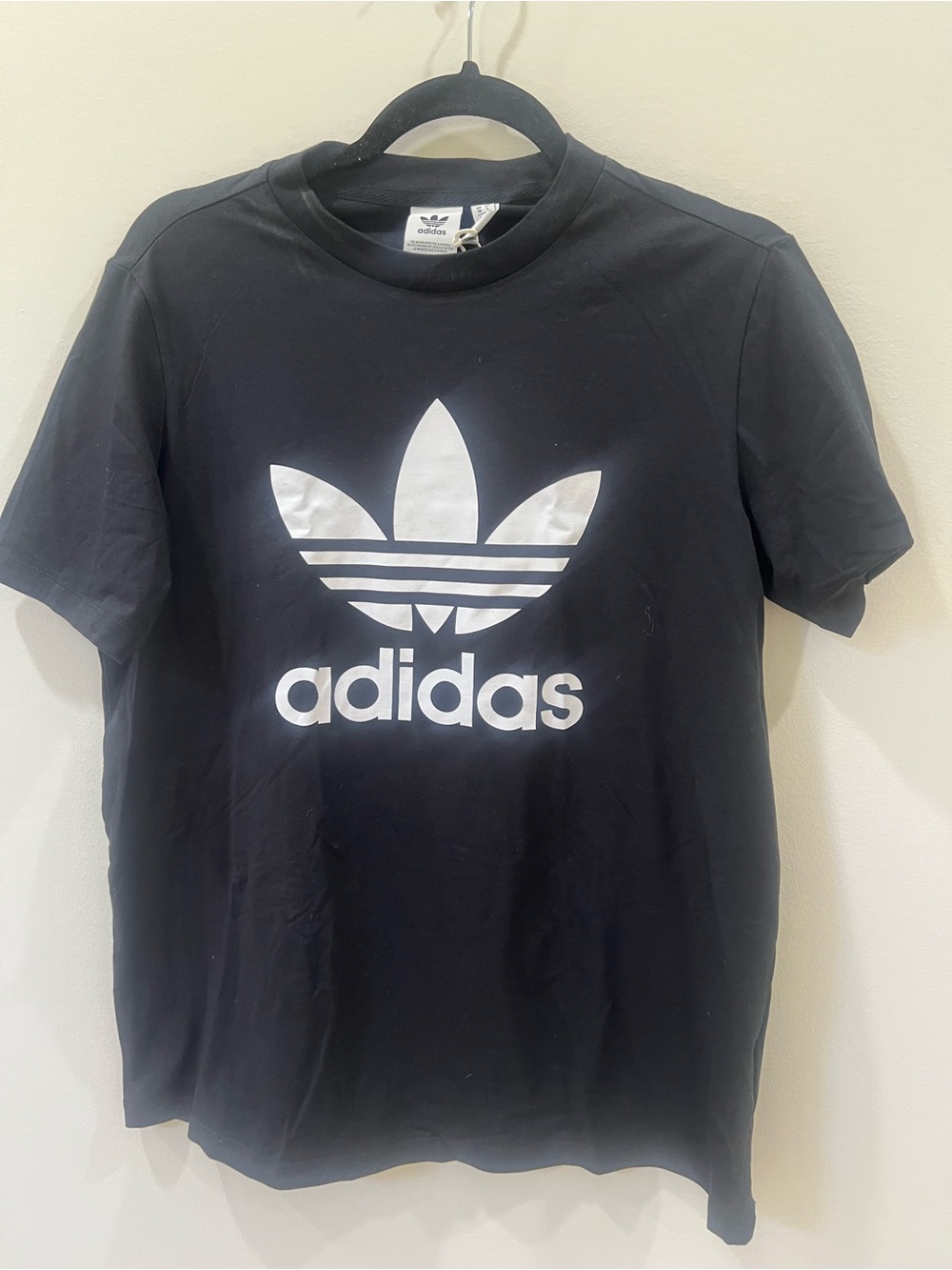 adidas Black T-Shirt with White Trefoil Logo